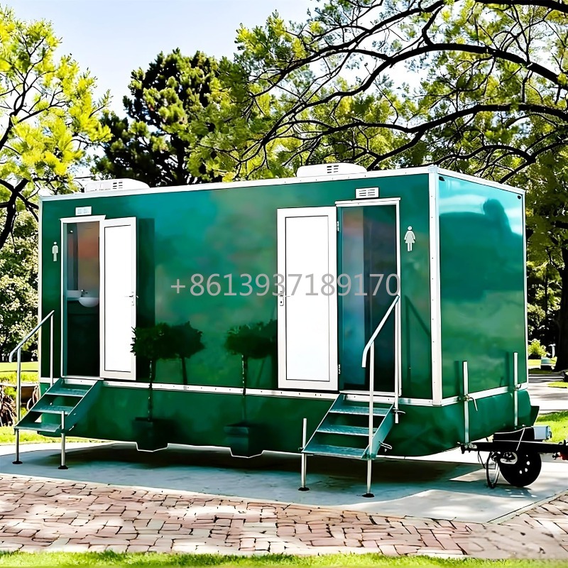 Outdoor Camping Toilet - 移動式トイレトレーラー（洗面台とシャワー付き）屋外キャンプ用トイレトレーラー、大型イベントやフェスティバル用のポータブルトイレ ​ ​