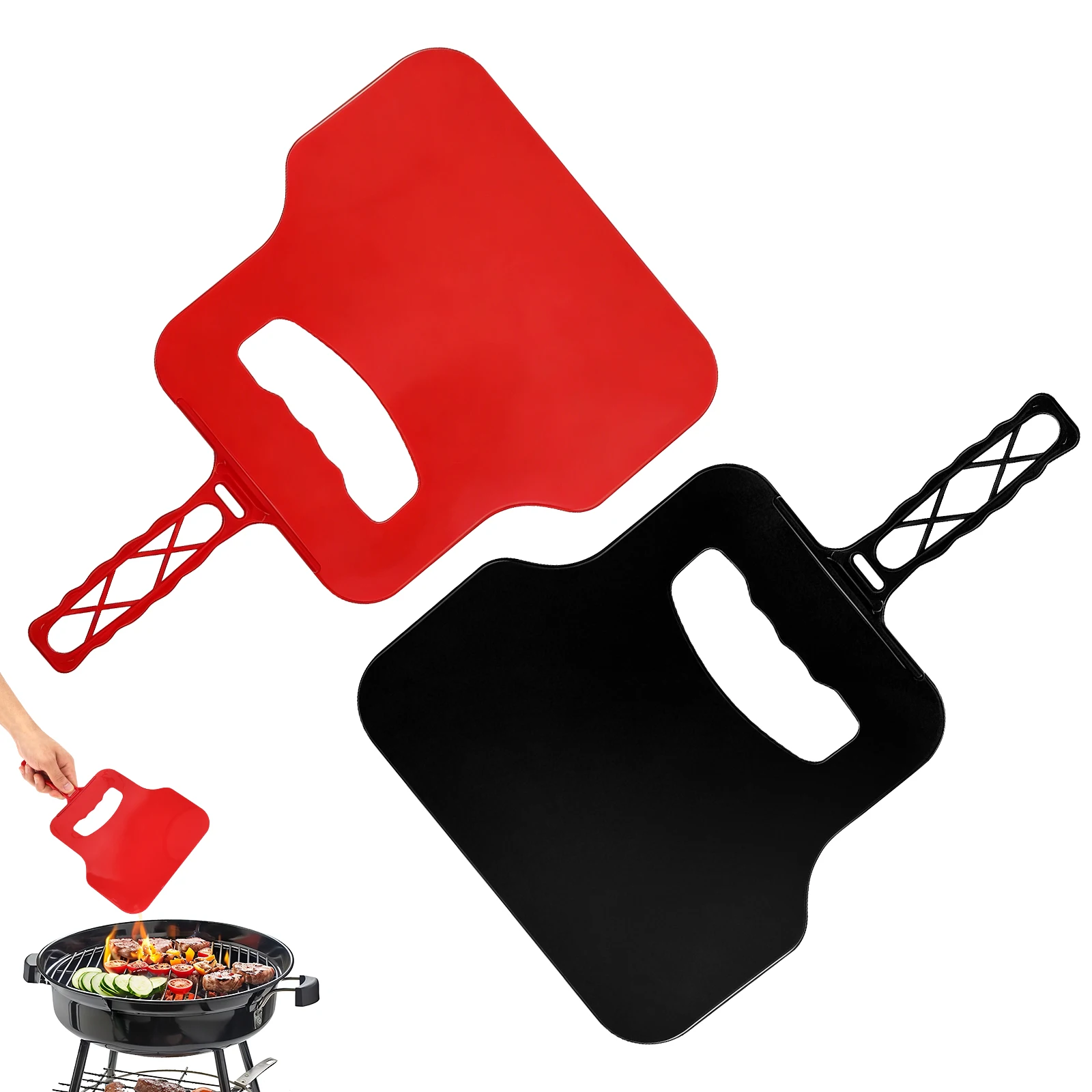 Outdoor Camping Cooking Set - 手動風車プラスチック製ハンドファンポータブルファイヤースターターツール、屋外キャンプ、バーベキューグリル、ピクニック、庭、パティオ、バーベキュー用