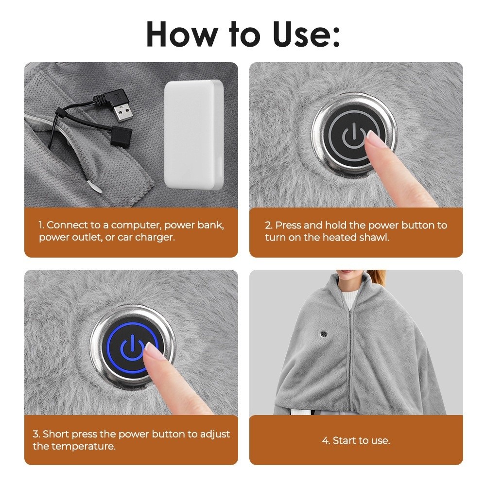 Outdoor Camping Heated Blanket - 高品質ウェアラブルUSB電気加熱ブランケット洗濯可能3段階の加熱レベル暖房ショールポータブルレッグカバーオフィス/家庭/キャンプ用