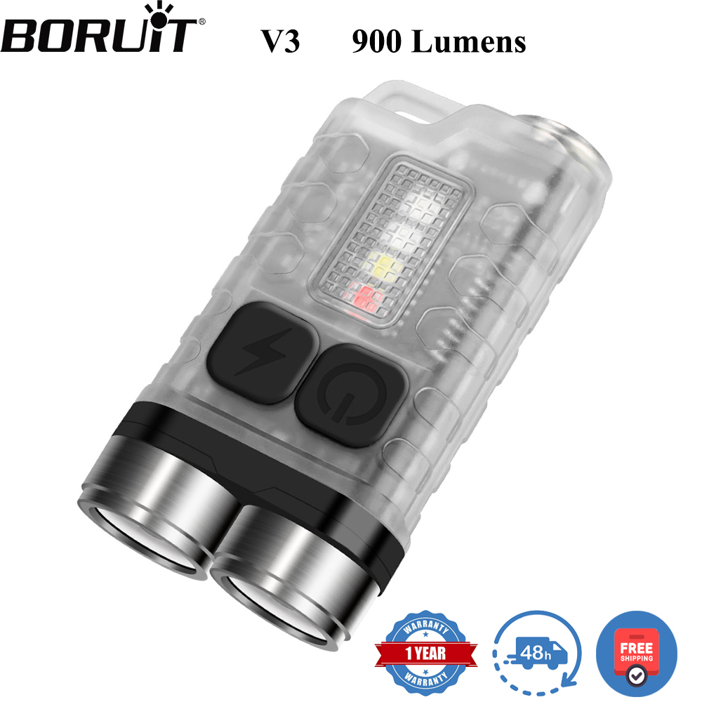 Outdoor Camping Lantern - BORUiT V3 LED キーホルダー ポータブル 900LM