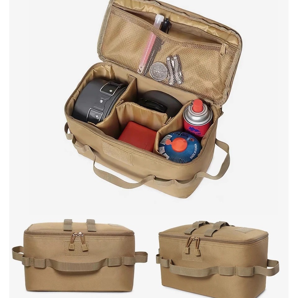 Outdoor Camping Utensils - 屋外キャンプ用ガスタンク収納バッグ 大容量 グラウンドネイルツールバッグ ガス缶 ピクニック調理器具キットバッグ