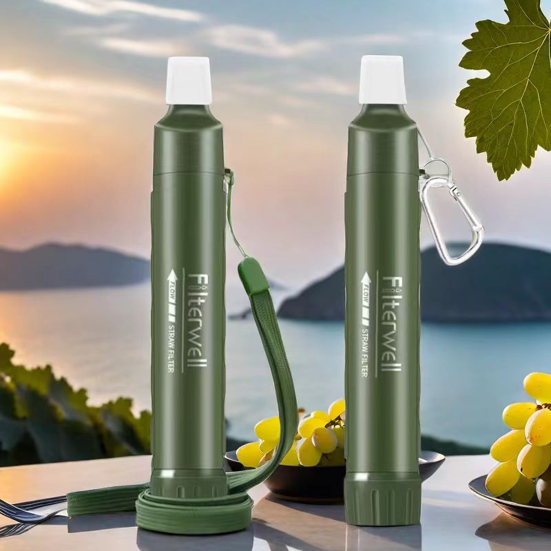 Portable Water Filter - Filterwell パーソナルキャンピングカー浄水器フィルターストローポータブル屋外サバイバルハイクアップ飲料緊急製品旅行用