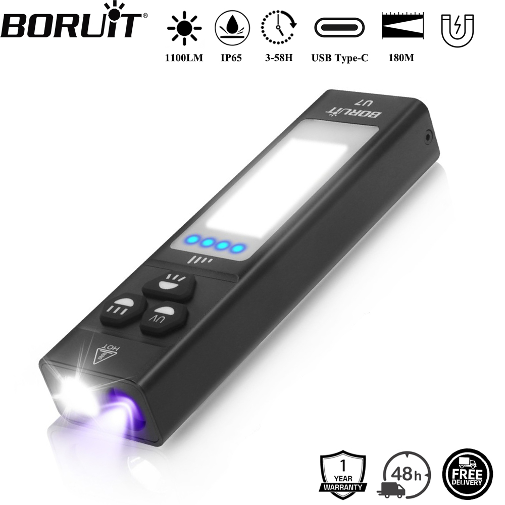 Battery Outdoor Camping - BORUiT U7 UV LED EDC懐中電灯 1100LM