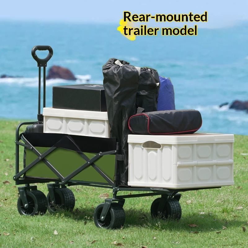 Outdoor Camping Table With Storage - 工場直売 四輪プラットフォーム キャンプ用ユーティリティワゴン 175kg 折りたたみ式 OEM