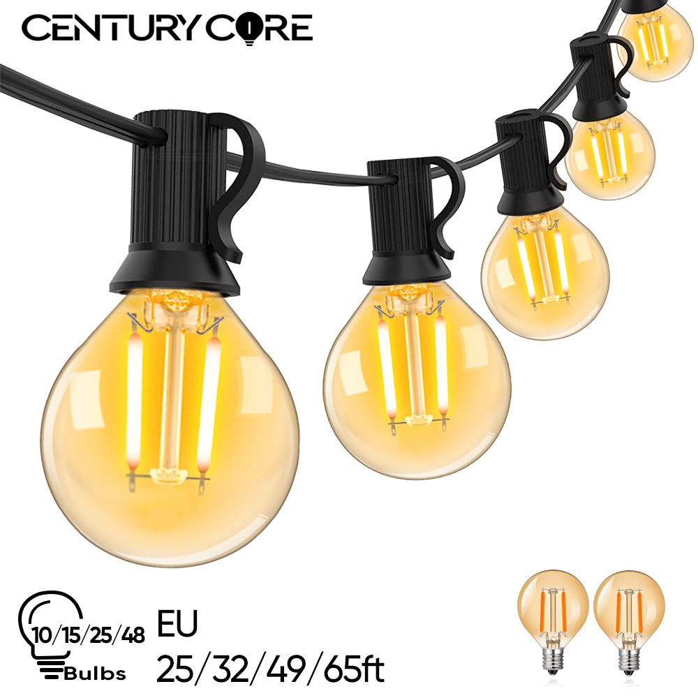 Outdoor Camping Lights String - ヴィンテージ LED G40 ストリートガーランド 220V EU