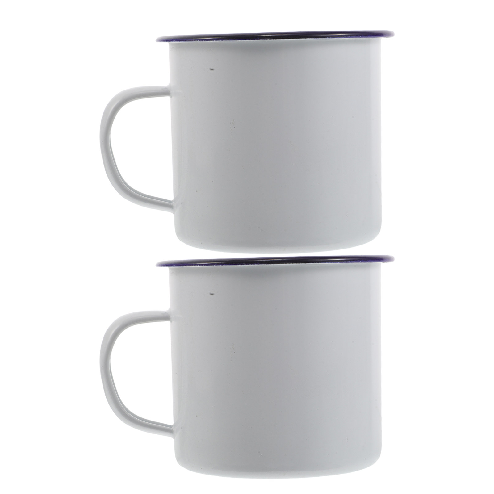 Outdoor Camping In Winter - 2個セット レトロエナメルウェア コーヒーカップセット 厚手の鉄製 壊れないヴィンテージマグ キャンプ