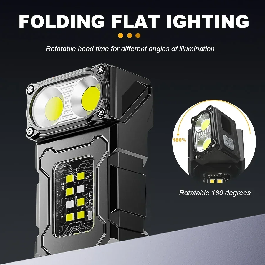 ミニポータブル LED COB 懐中電灯ヘッド回転磁気トーチ - Battery Outdoor Camping のレビューと価格