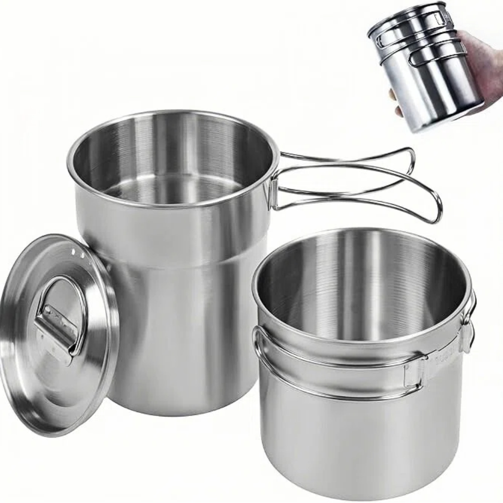 折りたたみ式キャンプカップマグカップキャンプポット調理器具3 - Outdoor Camping Cooking Set のレビューと価格