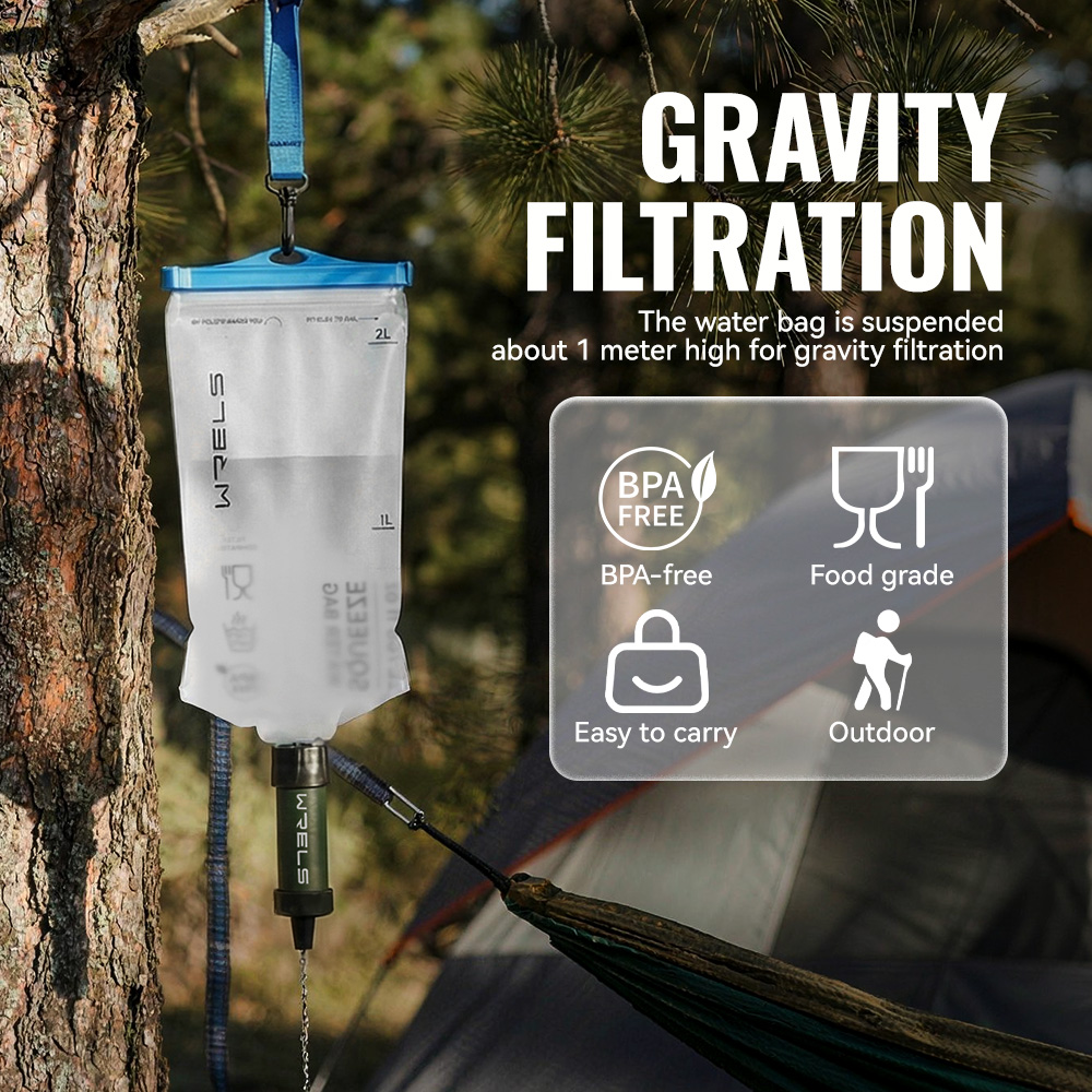 WRELS 屋外浄水器高品質キャンプハイキング緊急生活サバイ - Portable Water Filter のレビューと価格