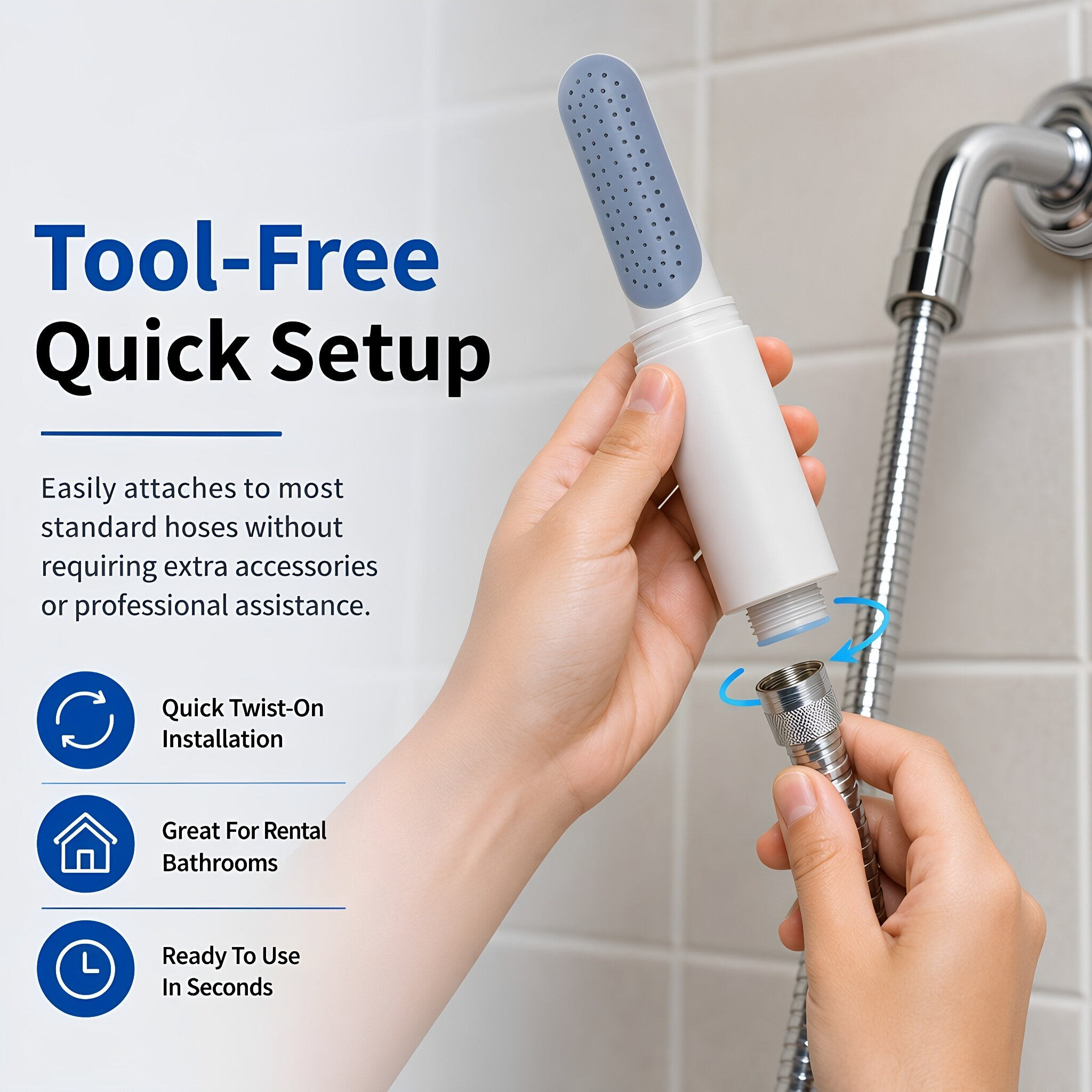 旅行用ポータブルシャワーヘッド、内蔵型浄水フィルター付き、軽 - Portable Water Filter のレビューと価格