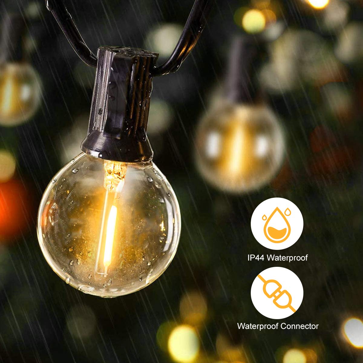 25FT 50FT G40 妖精ストリングライト屋外クリアガ - Outdoor Camping Lights String のレビューと価格