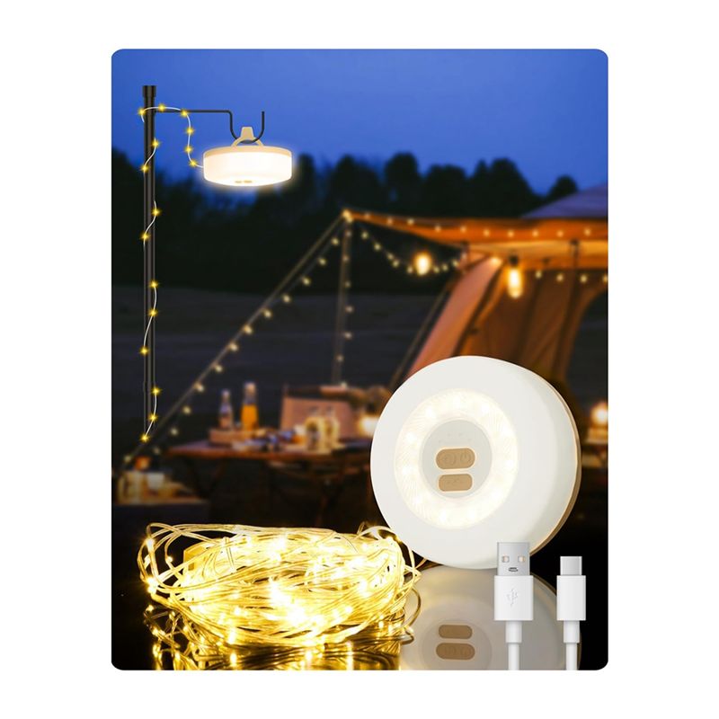 A36T-2-In-1 アウトドアキャンプ用ストリングライト - Outdoor Camping Lights String のレビューと価格