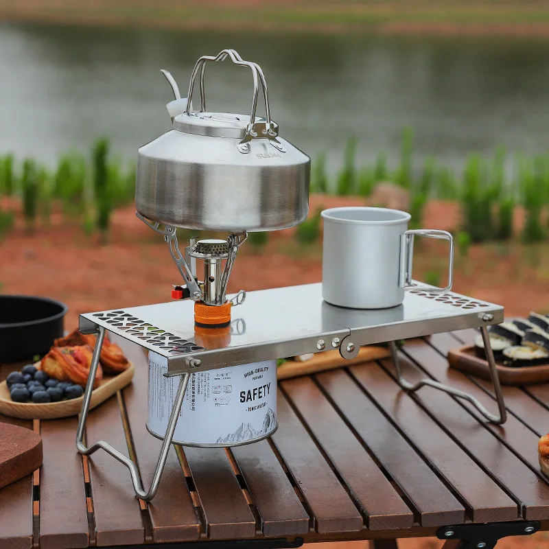 屋外ポータブルミニティーテーブルステンレス鋼スプライシング折 - Outdoor Camping Cooking Set のレビューと価格