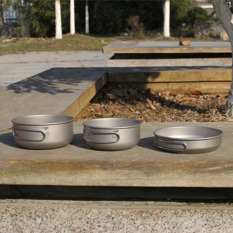 キース 3 個チタン調理器具パンボウルセット折りたたみハンド - Outdoor Camping Cooking Set のレビューと価格