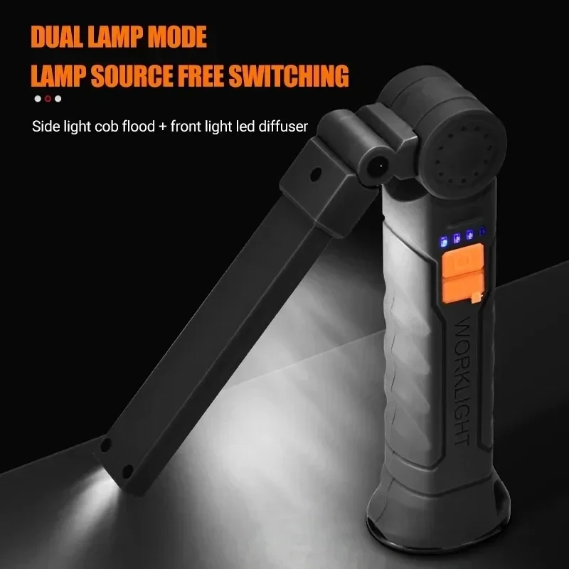 ポータブル COB LED 懐中電灯 USB 充電式ワークラ - Battery Outdoor Camping のレビューと価格