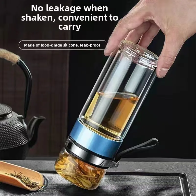 二重構造ガラス製茶水分離カップ 透明な茶葉用ウォーターフィル - Portable Water Filter のレビューと価格