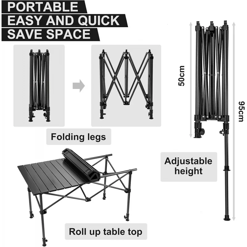 収納バスケット付きキャンプテーブル 折りたたみ式ピクニックテ - Outdoor Camping Table With Storage のレビューと価格