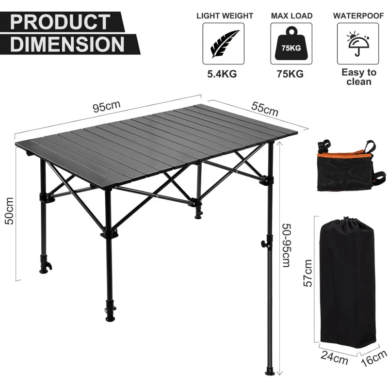 収納バスケット付きキャンプテーブル 折りたたみ式ピクニックテ - Outdoor Camping Table With Storage のレビューと価格