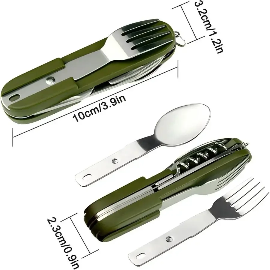 キャンプ用品 5-in-1 ステンレス製トラベルセット、多機 - Outdoor Camping Utensils のレビューと価格
