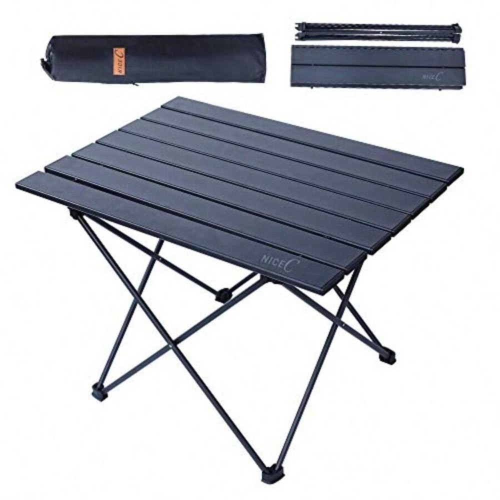 超軽量ロールアップ式アルミ製キャンプテーブル 折りたたみ式ポ - Outdoor Camping Cooking Table のレビューと価格