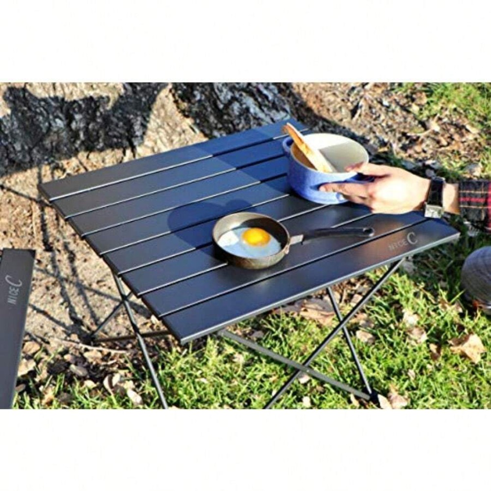超軽量ロールアップ式アルミ製キャンプテーブル 折りたたみ式ポ - Outdoor Camping Cooking Table のレビューと価格