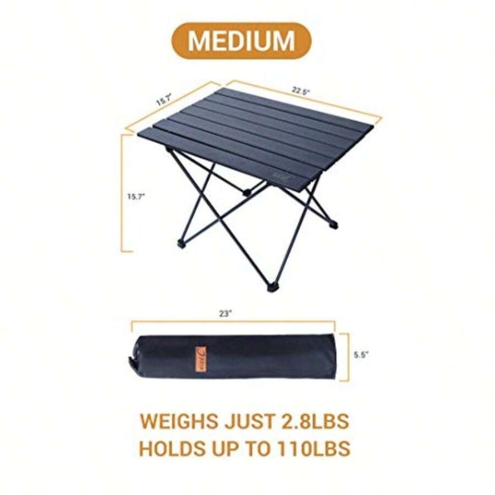超軽量ロールアップ式アルミ製キャンプテーブル 折りたたみ式ポ - Outdoor Camping Cooking Table のレビューと価格