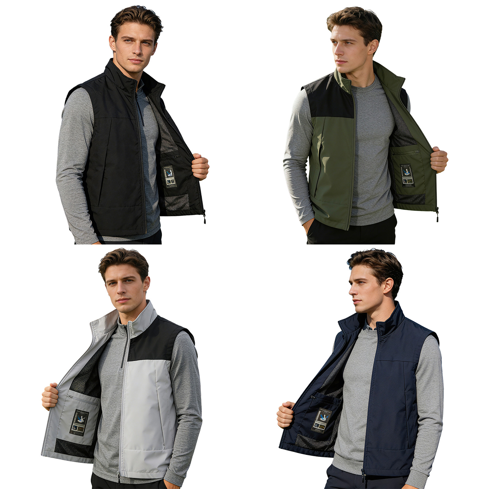 # M-5XL メンズゴルフベスト スタンドカラー ノースリ - Outdoor Camping In Winter のレビューと価格