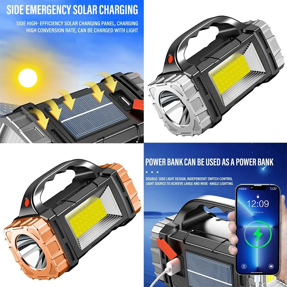 新しいアップグレード充電式ハイパワーソーラー LED 懐中電 - Battery Outdoor Camping のレビューと価格