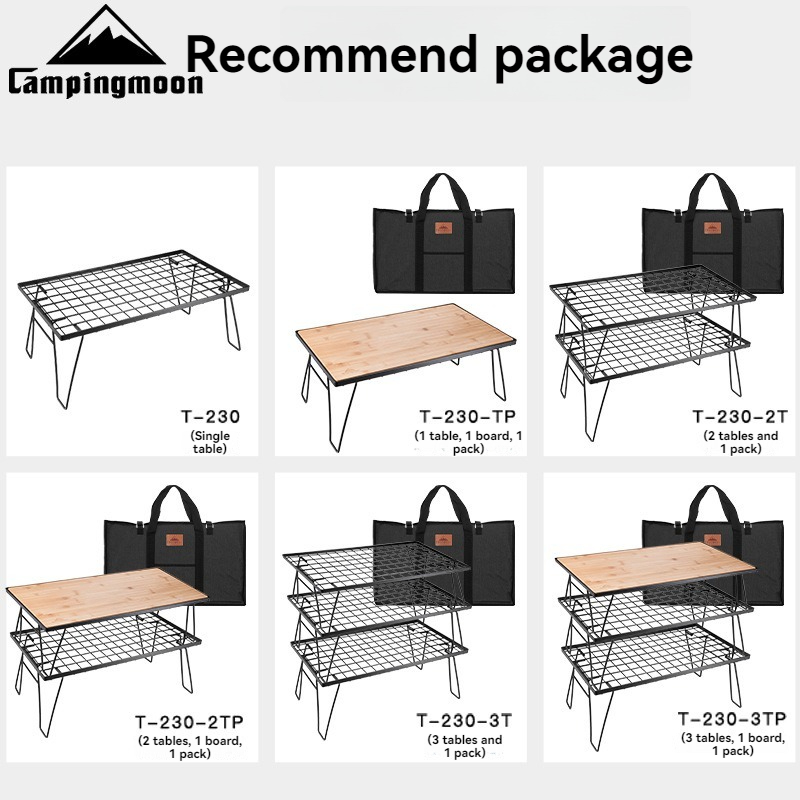 CAMPINGMOON T-230 ポータブル多機能鉄製収納 - Outdoor Camping Table With Storage のレビューと価格
