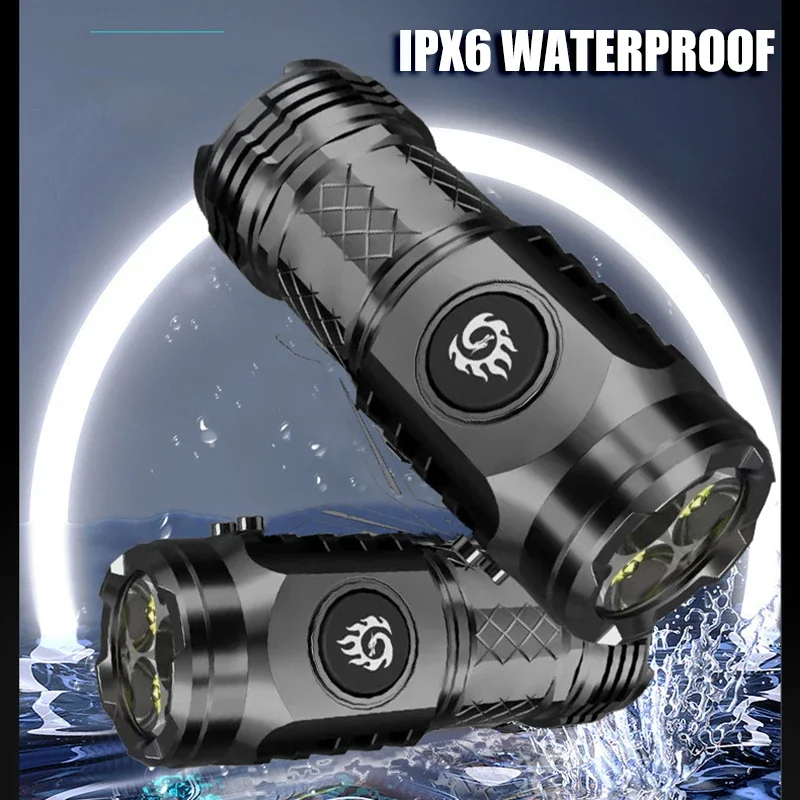 高強力パワー LED 懐中電灯 内蔵バッテリー Type-C - Battery Outdoor Camping のレビューと価格