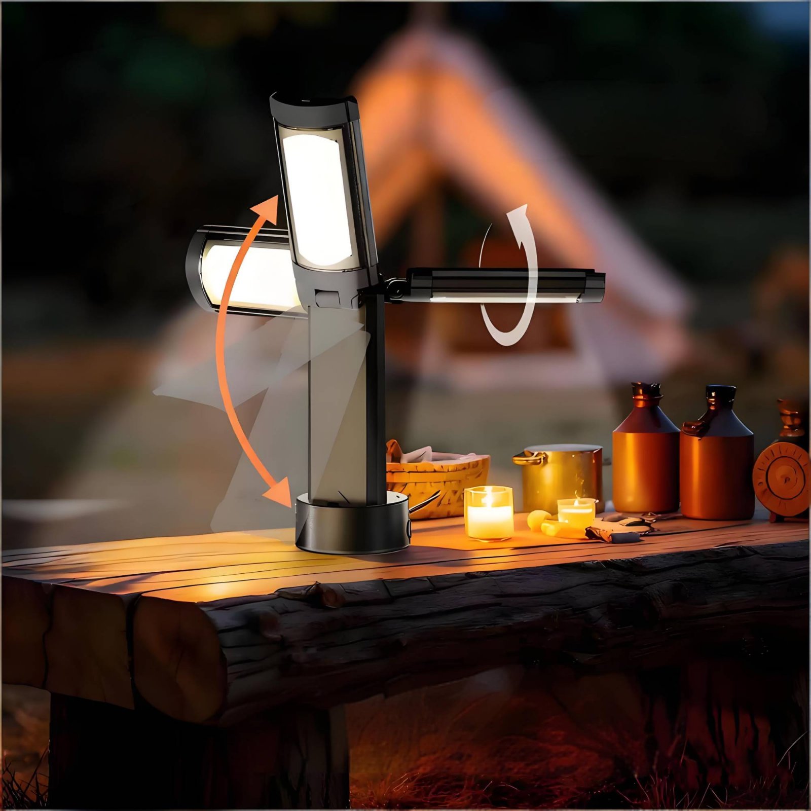 伸縮式テントランプ高さ調節可能ポータブルキャンプランプ折りた - Battery Outdoor Camping のレビューと価格