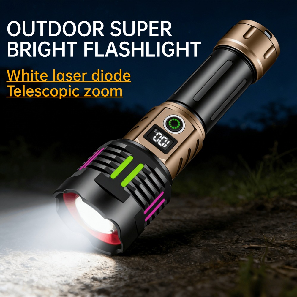 超高輝度白色光 LED 懐中電灯 Type-C 充電伸縮ズー - Outdoor Camping Lantern のレビューと価格