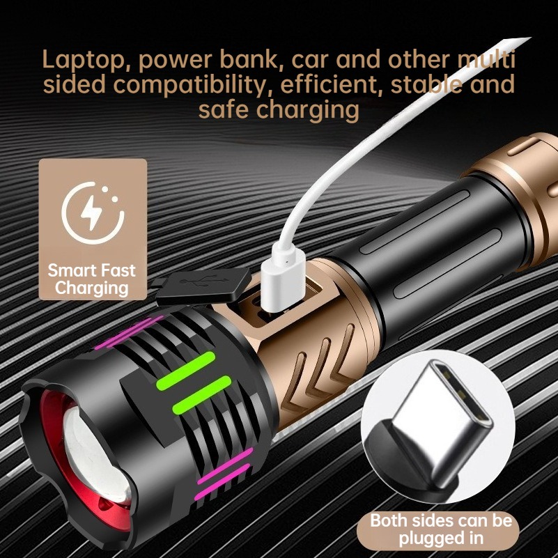 超高輝度白色光 LED 懐中電灯 Type-C 充電伸縮ズー - Outdoor Camping Lantern のレビューと価格